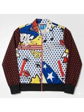 ADIDAS Rita Ora Cropped PoP Graphic Trefoil Comic Hoodie Size Medium